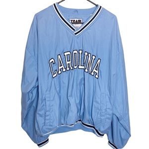 Mens Vintage North Carolina Tar Heels Blue Jacket Coat Pullover Blue Windbreaker